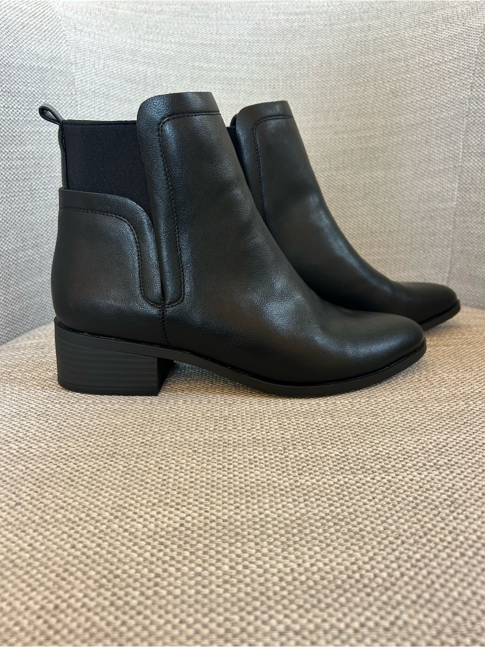 Call It Spring Black Leather Chelsea Ankle Boots